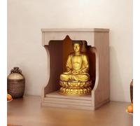 Mesa de meditación de madera maciza para escritorio, altar budista, santuario con cajón retráctil para colgar en la pared, soporte de exhibición del Dios de la riqueza