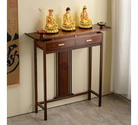 Mesa De Meditación De Madera Maciza Y Altar del Día De Muertos Santuario, con Estante De Suministros Budistas, Cajón Extraíble, Ideal como Consola De Entrada Y Decoración del Hogar