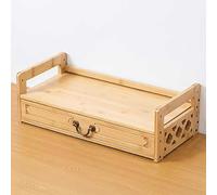 Mesa de meditación espiritual de bambú con cajón, oración budista relajante y mesa de té para adivinación, adoración personal, espacio sagrado, práctica de atención plena