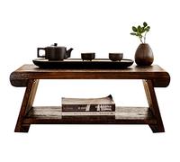 Mesa de meditación japonesa, mesa de altar baja plegable para sentarse en el suelo, mesa de té simple antigua para decoración zen y prácticas de atención plena