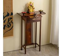 Mesa de meditación tallada a mano de madera maciza, Gabinete De Altar Budista con Panel De Almacenamiento Extraíble, Mesa de té para Oraciones, Adoración, Adivinación(48*30*108cm/18.9*11.8*42.5in)