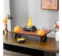Mesa de Meditación y Altar Pequeño - Mini Santuario Budista para Estudio y Sala de Meditación y Yoga - Decoración de Bambú