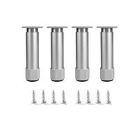 Mesa de Metal Ajustable Patas 4 Paquete de Muebles de aleación de Aluminio Plateado pies con Tornillos para gabinetes estables y Seguros de 6 cm/2 Pulgadas de Altura