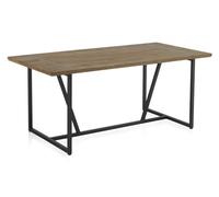 Mesa de metal con sobre de madera