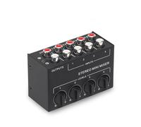 Mesa de Mezclas, CX400 Mini Passive Stereo Mixer RCA 4-Channel Small Au-dio Mixer Stereo Dispenser for Live Studio DJ Equipment