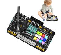 Mesa de mezclas de DJ para niños - ABS 35,5×21×9,5 cm | Mezclador de teclado para aprender a tocar DJ con micrófono integrado, música ligera, percusión rítmica, juguete eléctrico para mezclador