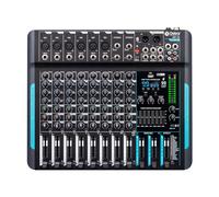 Mesa de mezclas DJ DP-10 profesional 10 canales - Mezclador de audio con USB y 99 efectos DSP - Interfaz para podcast, karaoke y sonido en vivo