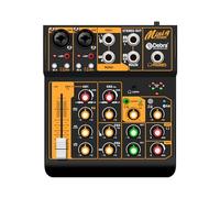 Mesa de mezclas DJ Mini4 profesional 4 canales - Mezclador de audio portátil con USB, Bluetooth 5.0 y Phantom 48V - Interfaz para podcast y sonido en vivo (Mini4)