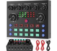 Mesa de Mezclas Dj Set Tarjeta de Sonido Externa, Gofemial Interfaz Audio USB Controladora DJ Set con Mezclador Audio Cambiador de Voz, para Streaming Gaming Karaoke Video Youtube