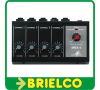 MESA DE MEZCLAS MINIATURA 148X85X55MM 4 MICROFONOS JACK 6.3MM 4 CANALES BD7104