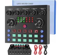 Mesa de Mezclas Sets De Dj Tarjeta de Sonido Externa USB Set, focombance Interfaz Audio Controladora Sets De Dj con Mezclador Audio Cambiador de Voz, para Streaming Gaming Karaoke Video Youtube