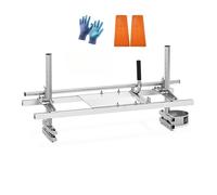 Mesa de motosierra de 24 pulgadas para sierras de aceite, mesa de corte dedicada para sierras de gasolina y registros, soporte auxiliar de corte de carpintería (plateado, 48 pulgadas)