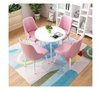 Mesa de negociación de oficina y silla combinación de reuniones de negocios pequeña mesa redonda salón hogar balcón sala de estar tienda de mascotas (color: amarillo) (color rosa)