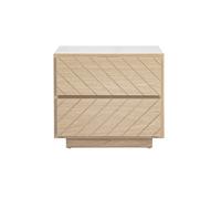 Mesa de noche con almacenamiento 2 cajones acabado madera roble MATALA