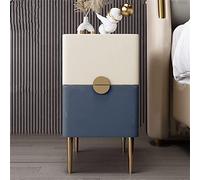 Mesa de noche de cuero simple para el dormitorio, mesita de noche de lujo moderna con 2 cajones gabinete de almacenamiento, gabinete de cama de pizarra pequeña 25/30 cm muy estrecho, marco de madera