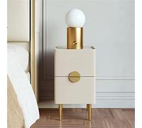 Mesa de noche de cuero simple para el dormitorio, mesita de noche moderna con gabinete de almacenamiento de 2 cajones, gabinete de noche de pizarra pequeño 25/30 cm muy estrecho, marco de madera