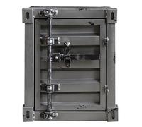 Mesa de Noche de Estilo Industrial, Dormitorio, Sala de Estar, Mesa Lateral del Organizador de Almacenamiento 38 * 40 * 48 Cm/16 * 15 * 19 Pulgadas (Gunmetal Grey Left Door)