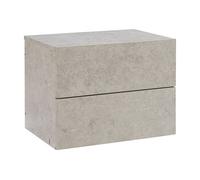 [en.casa] Mesa de Noche Flotante Ampfing con 2 Cajones Mesita de Noche Auxiliar Suspendida Dormitorio Recibidor Salón 40 x 29 x 30 cm - Efecto hormigón Claro