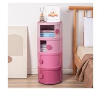 Mesa de noche grande moderna rosa con puertas correderas, cajones y armario de almacenamiento para dormitorio, mesa auxiliar elegante con cajón para dormitorio solución de r