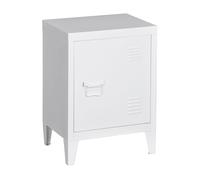 Mesa de noche inari con cerradura magnética 57 x 40 x 30 cm acero - blanco mate [en.casa]