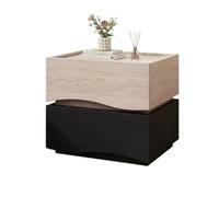 Mesa De Noche Minimalist Stone-patterned Bedside Table Mesilla de noche | Home Bedroom Small Bedside Storage Cabinet with Lockable Drawers