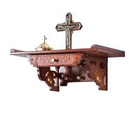 Mesa de oración de Pared de bambú con Estante for ofrendas y Quemador de Incienso for meditación en el hogar o el Templo.(40 * 30 * 20cm/15.7 * 11.8 * 7.8in)