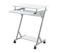 Mesa de ordenador gent con bandeja extensible para teclado acero 60 x 40 x 75 - blanco [en.casa] 60 cm