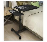 Mesa de ordenador portátil mesa auxiliar de altura ajustable con ruedas bloqueables escritorio portátil marco de acero mesa de pie móvil sobremesa escritorio de pie (negro)