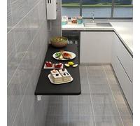 Mesa de pared con diseño de hojas caídas - Escritorio de pared plegable negro, banco de trabajo plegable que ahorra espacio para habitaciones pequeñas, cocina, lavandería, bar en casa (50 x 30 cm)