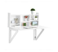 Mesa de pared con estante integrado sobuy fwt07-ii-w 60 cm