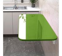Mesa de pared con hojas colgantes que ahorra espacio, escritorio plegable para lavandería y espacios pequeños, color verde (50 x 50 cm), perfecto para una vida compacta
