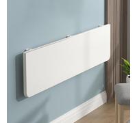 Mesa de pared plegable blanca para ahorrar espacio, mesa de madera montada en la pared, mesa de trabajo versátil, compacta de 50 cm x 40 cm, con soporte, perfecta para espacios pequeños