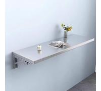 Mesa de pared plegable de acero inoxidable 304, soportes resistentes, mesa de comedor de cocina que ahorra espacio (60 x 25 cm), perfecta para espacios pequeños e interiores modernos