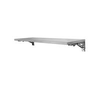 Mesa de pared plegable de acero inoxidable, escritorio flotante, banco de trabajo que ahorra espacio, estante montado en la pared para lavandería, cocina y comedor (40 x 80 cm, 15,7 x 31,4 pulgadas)