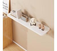 Mesa de pared plegable de madera compacta con superficie gruesa, marco de hierro resistente, esquinas redondeadas, 4 colores disponibles para dormitorio y cocina (blanco, 120 x 20 cm)
