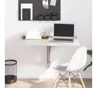 Mesa de pared plegable de madera de ingeniería gris hormigón 100 x 60 x 56 cm, mesa de cocina plegable con marco triangular 90 °, escritorio de pared para PC y escritura, ideal para piezas pequeñas
