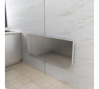 Mesa de pared plegable de pared para cocina, mesa de barra de desayuno, mesa de comedor con hojas colgantes de espacio pequeño, escritorio de trabajo para comedor, estudio, cocina, balcón, acero