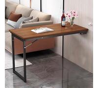 Mesa de pared plegable, escritorio de pared que ahorra espacio, color marrón, 90 x 50 cm, para sala de estar, cocina y estudio, mesa compacta de PC, muebles plegables versátiles.
