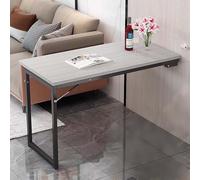Mesa de pared plegable, escritorio que ahorra espacio para PC, mesa de comedor montada en la pared, 100 x 60 cm, perfecta para sala de estar, cocina, oficina en casa (plata)