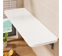 Mesa de pared plegable invisible compacta de madera para laptop, ahorra espacio, color blanco, 50 x 40 cm, ideal para espacios pequeños