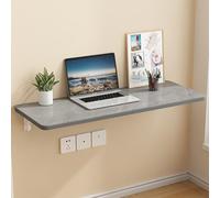 Mesa de pared plegable que ahorra espacio con soporte de metal, estante desplegable ajustable para sala de estar, dormitorio y oficina, gris versátil, 70 x 30 cm