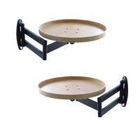Mesa de pared plegable redonda de 305 cm, mesa de centro compacta y plegable con estante retráctil para oficina, cocina o bar, mesa flotante que ahorra espacio (juego de 2 unidades), color natural