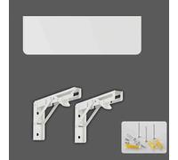 Mesa de pared plegable, soporte resistente con altura ajustable y estante integrado, escritorio plegable que ahorra espacio para TV, hogar, oficina, estudio y banco