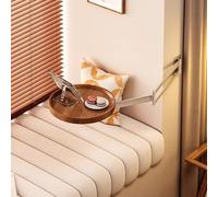 Mesa de pared redonda pequeña plegable montada en la pared, rotación de 180°, bandeja flotante para balcón, dormitorio, sala de estar, estudio