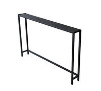 Mesa de Pasillo, Consola H, Mesa de sofá Estrecha y Larga, Consola Negra, Mesa de Entrada Estrecha de Hierro, Mesa de sofá Cuadrada para Dormitorio, Mesa de Porche Sencilla, 100 x 15 x 75 cm