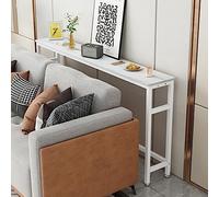 Mesa de Pasillo, Consola Moderna, Blanca, 80 x 20 x 80 cm, 100 x 20 x 80 cm, 120 x 20 x 80 cm, 150 x 20 x 80 cm, Acabado Dorado, para Colocar detrás del sofá, en la Entrada o en la Sala de e