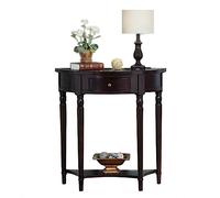 Mesa de Pasillo, Mesa Auxiliar Estrecha, Mesa Consola Delgada, Mesa Auxiliar de Madera Maciza Estilo rústico, mesas Altas con Estante y cajón, Muebles para Entrada.