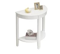 Mesa de Pasillo, Mesa Consola para H, Mesa Consola de Madera, Mesa Auxiliar semicircular, Mesa Auxiliar de sofá de 2 Niveles, Mesa de sofá Vintage con Estante Abierto para Sala de Estar, ofi