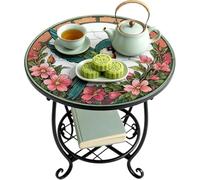Mesa de Patio Exterior Mesa de té metálica con estampado de animal