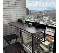 Mesa de patio mesa de balcón mesa de bar de balcón para barandilla Mesa de balcón plegable, mesa colgante de terraza de jardín al aire libre ajustable en altura de 5 secciones, mesa plegable en